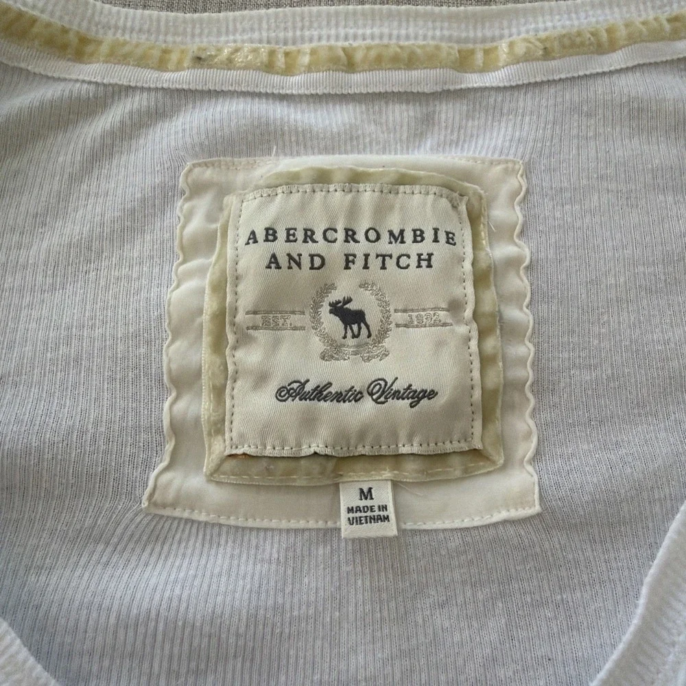 Y2K Vintage Abercrombie Babydoll V Neck Ribbed T Elena Gilbert Bella Swan - Picture 2 of 15